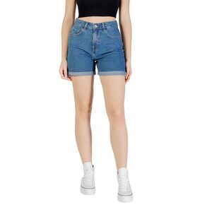 Only Blue Cotton Women's Shorts